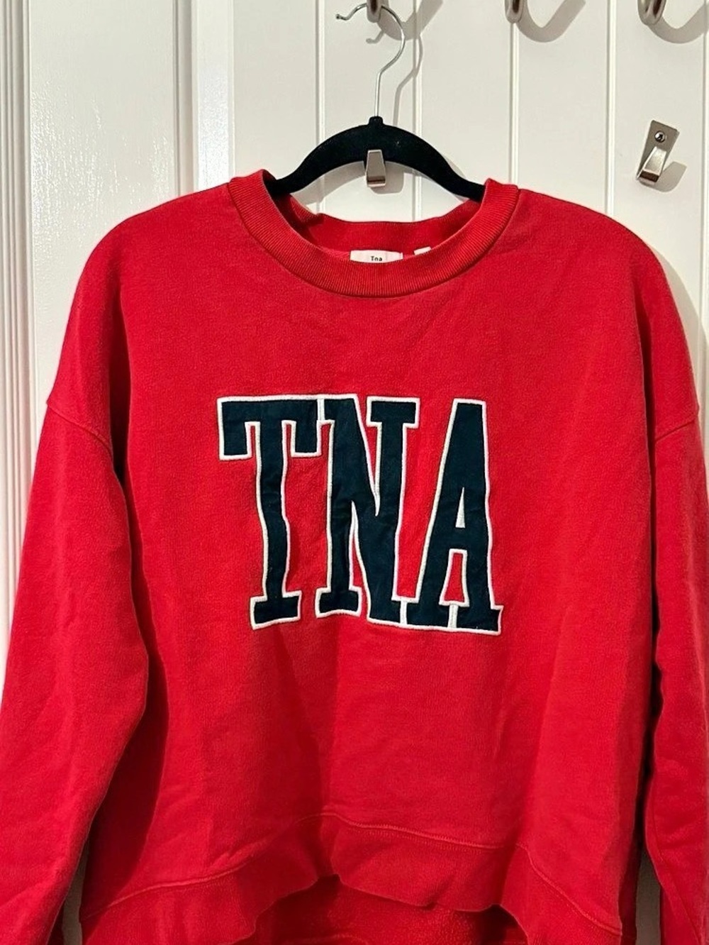 Aritzia TNA Red Varsity Logo Crewneck Sweatshirt Size M
